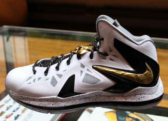 Nike LeBron 10 P.S Elite White Metallic Gold Black